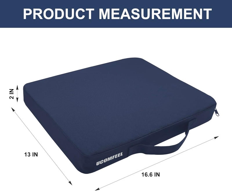 UCOMFEEL Portable Bleacher Seat Cushions with Handle, 2 Inches Thick, Waterproof Oxford Fabric, Zipper Design, Set of 2 (Blue) - Image 2
